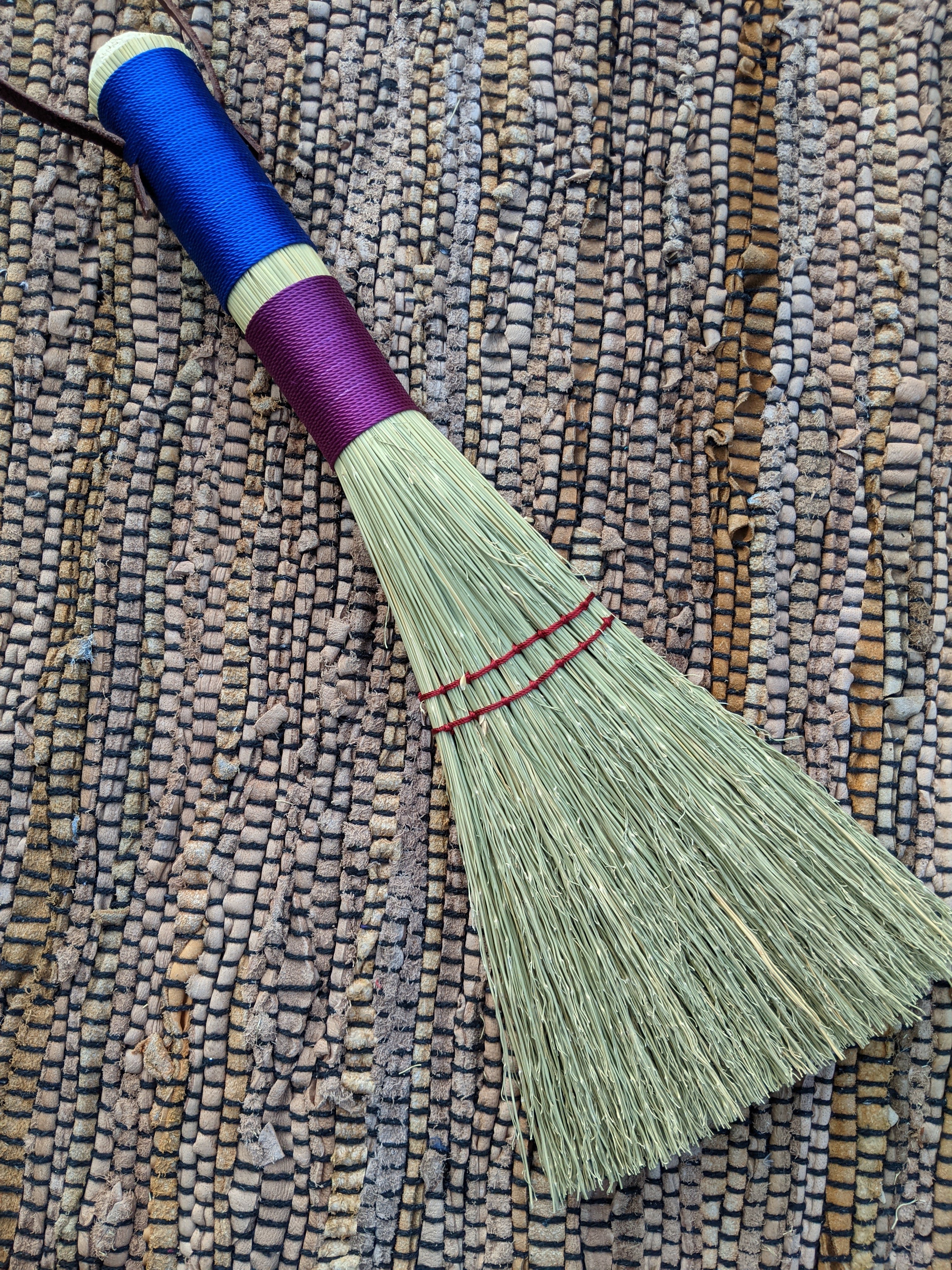 Stitched Hand Whisk - Purple and Royal Blue with two rows of Red Stitching